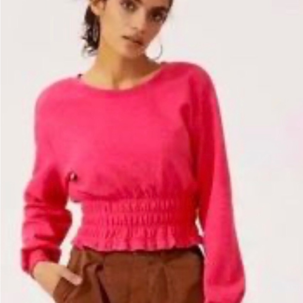 Anthropology maeve hot pink top